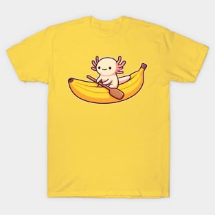 axolotl funny on Banana Canoe T-Shirt